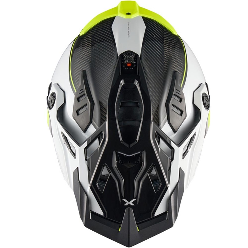 Cască de motocicletă enduro Nexx X.Rally Raid alb-galben fluo