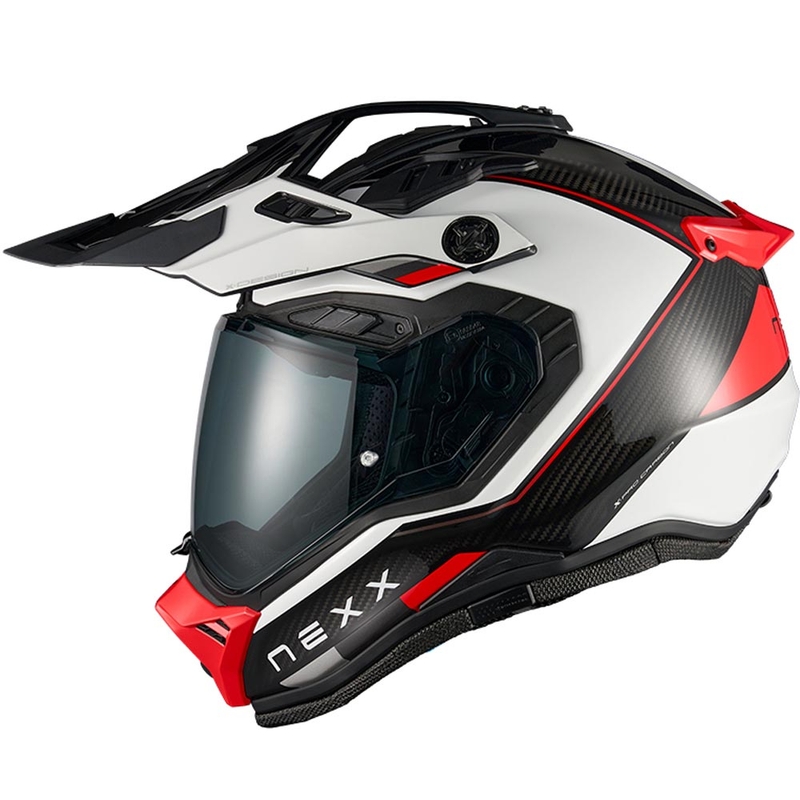 Cască de motocicletă enduro Nexx X.Rally Raid alb-roșu