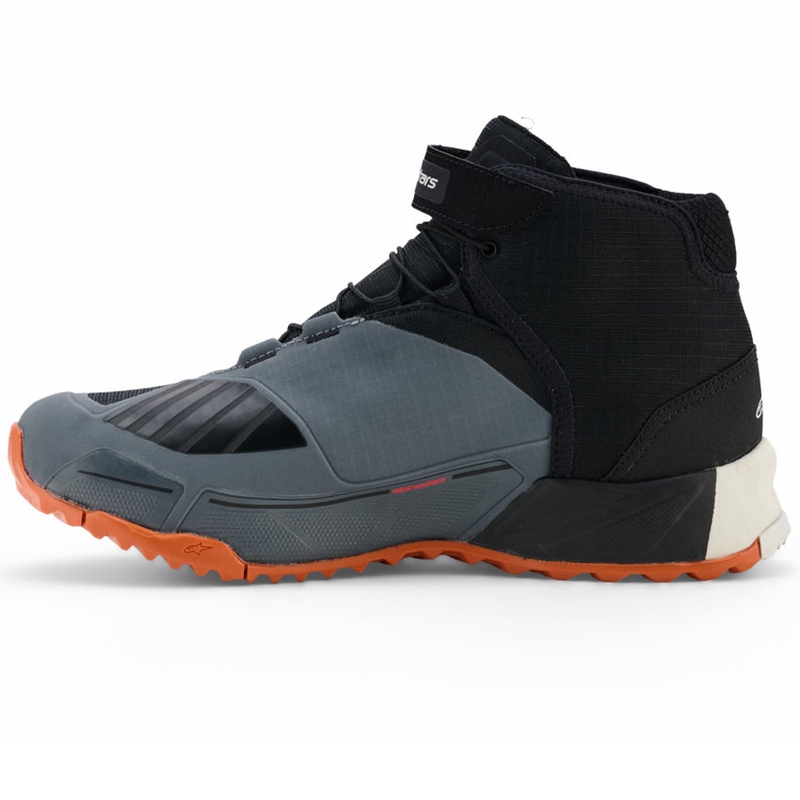 Ghete moto Alpinestars CR-X Drystar negru-gri închis-portocaliu