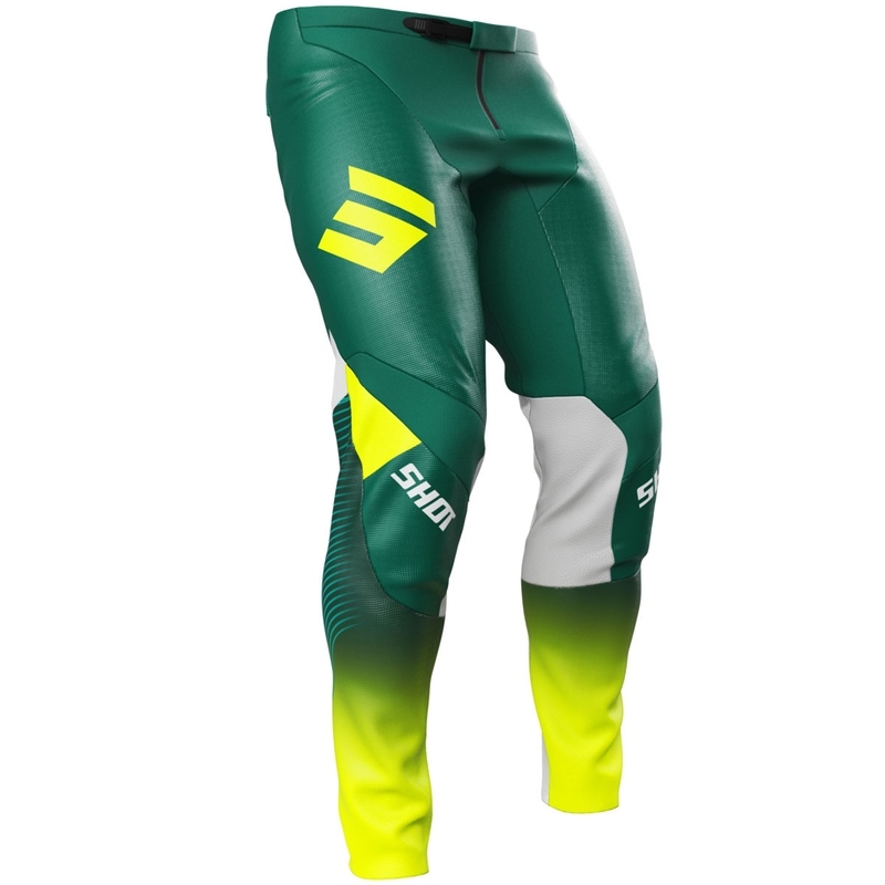 Pantaloni motocross Shot Contact GP 26 verde-galben neon