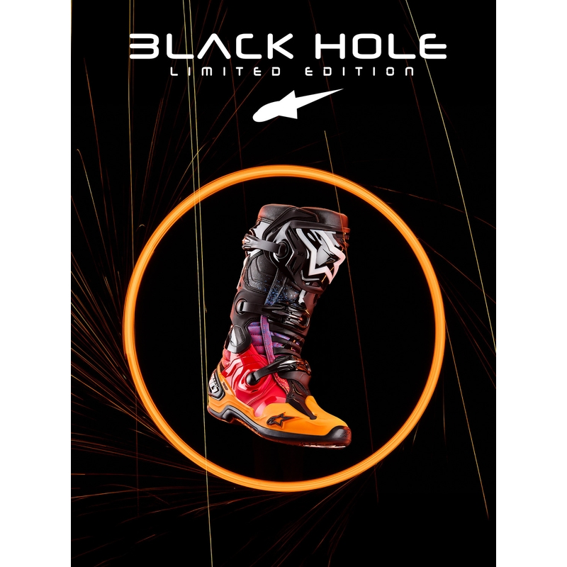 Ghete moto Alpinestars Tech 10 Ediție Limitată Black Hole, culoare neagră