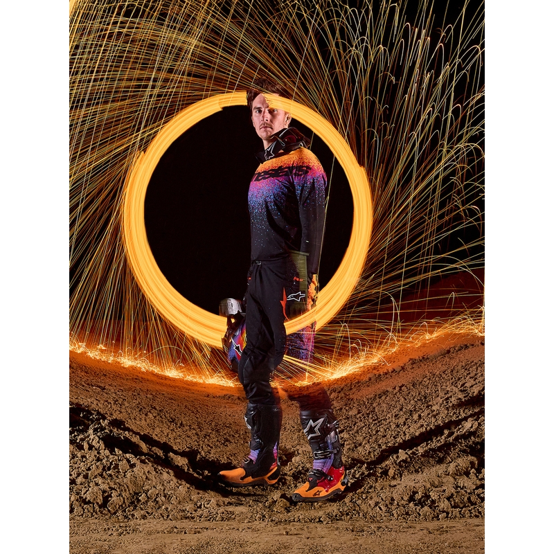 Tricou motocross Alpinestars Supertech ediție limitată Black Hole, culoare neagră