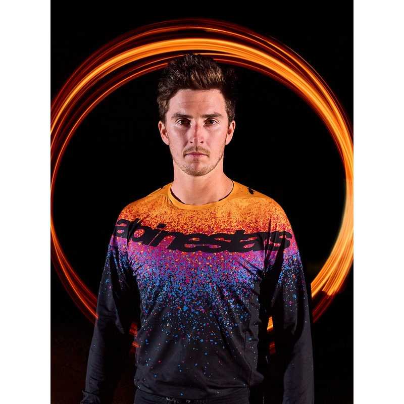 Tricou motocross Alpinestars Supertech ediție limitată Black Hole, culoare neagră