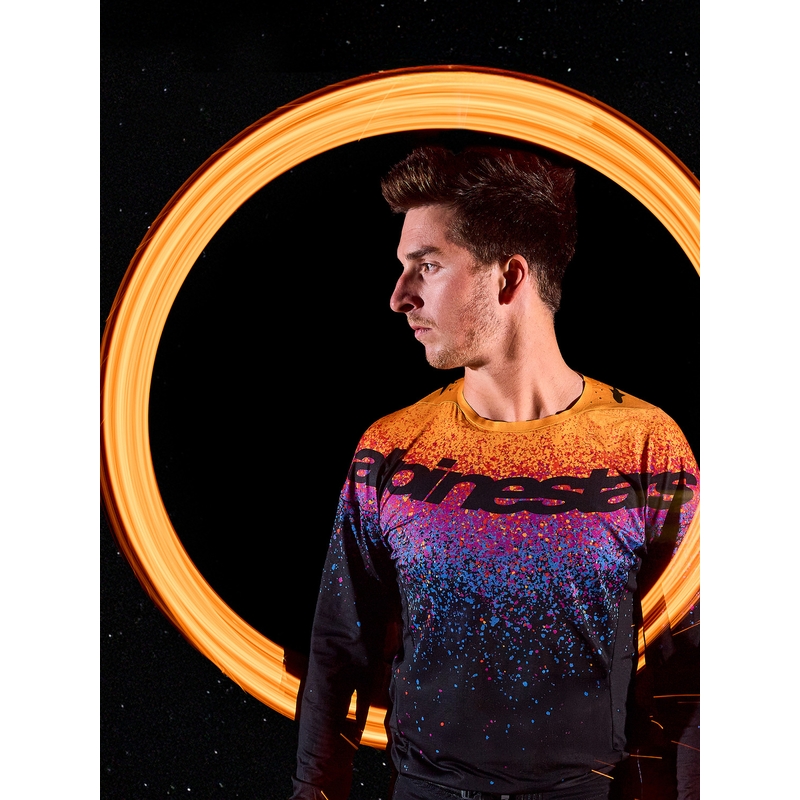 Tricou motocross Alpinestars Supertech ediție limitată Black Hole, culoare neagră