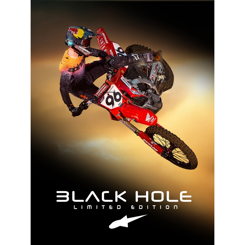 Tricou motocross Alpinestars Supertech ediție limitată Black Hole, culoare neagră