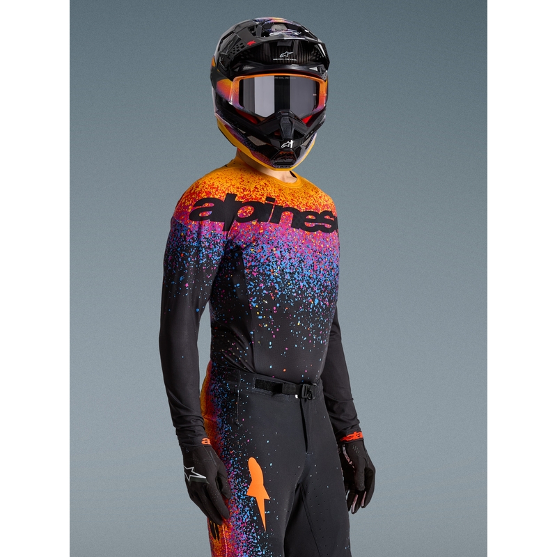Tricou motocross Alpinestars Supertech ediție limitată Black Hole, culoare neagră