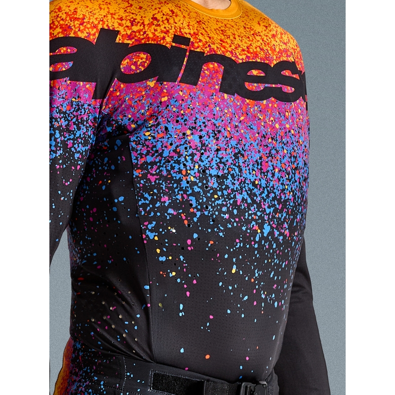 Tricou motocross Alpinestars Supertech ediție limitată Black Hole, culoare neagră