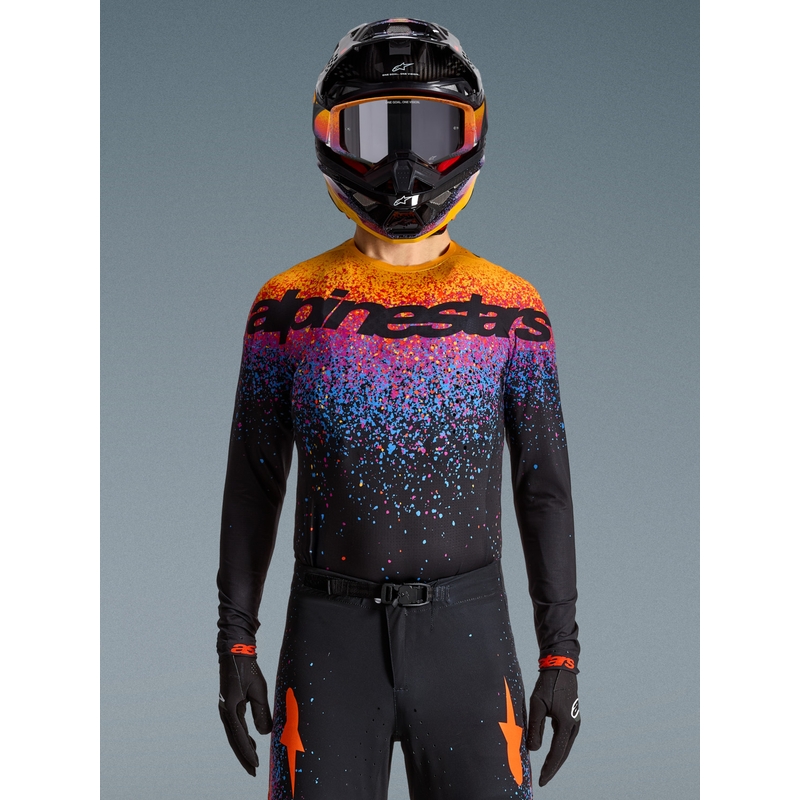 Tricou motocross Alpinestars Supertech ediție limitată Black Hole, culoare neagră