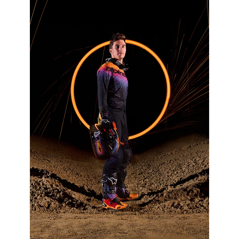 Tricou motocross Alpinestars Supertech ediție limitată Black Hole, culoare neagră