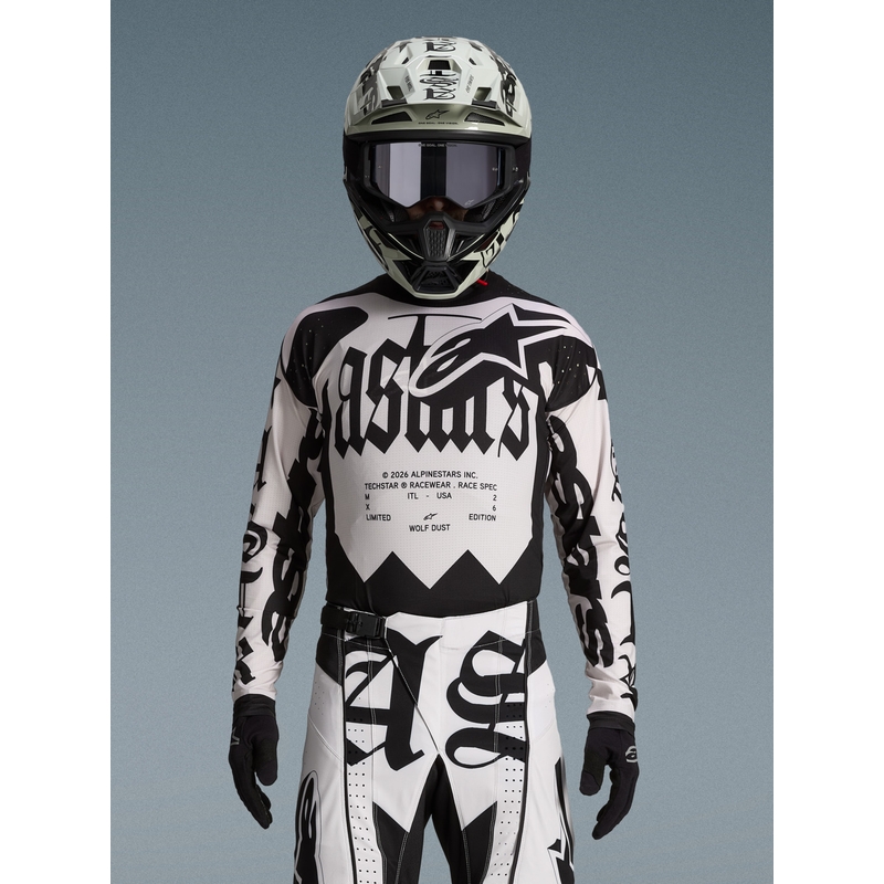 Tricou motocross Alpinestars Techstar ediție limitată Wolf Dust nisip-negru