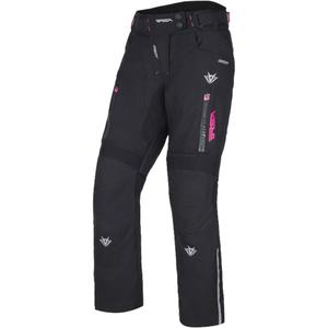 Pantaloni moto pentru femei RSA Greby 2 negru i roz pentru motociclete