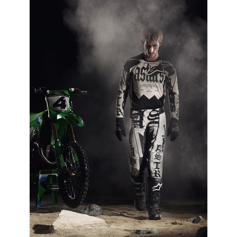 Pantaloni motocross Alpinestars Techstar ediție limitată Wolf Dust, culoare nisip-negru