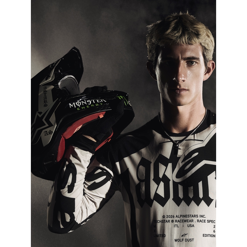 Pantaloni motocross Alpinestars Techstar ediție limitată Wolf Dust, culoare nisip-negru