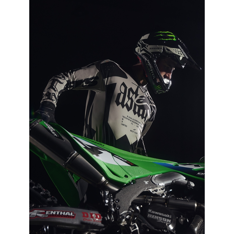 Pantaloni motocross Alpinestars Techstar ediție limitată Wolf Dust, culoare nisip-negru