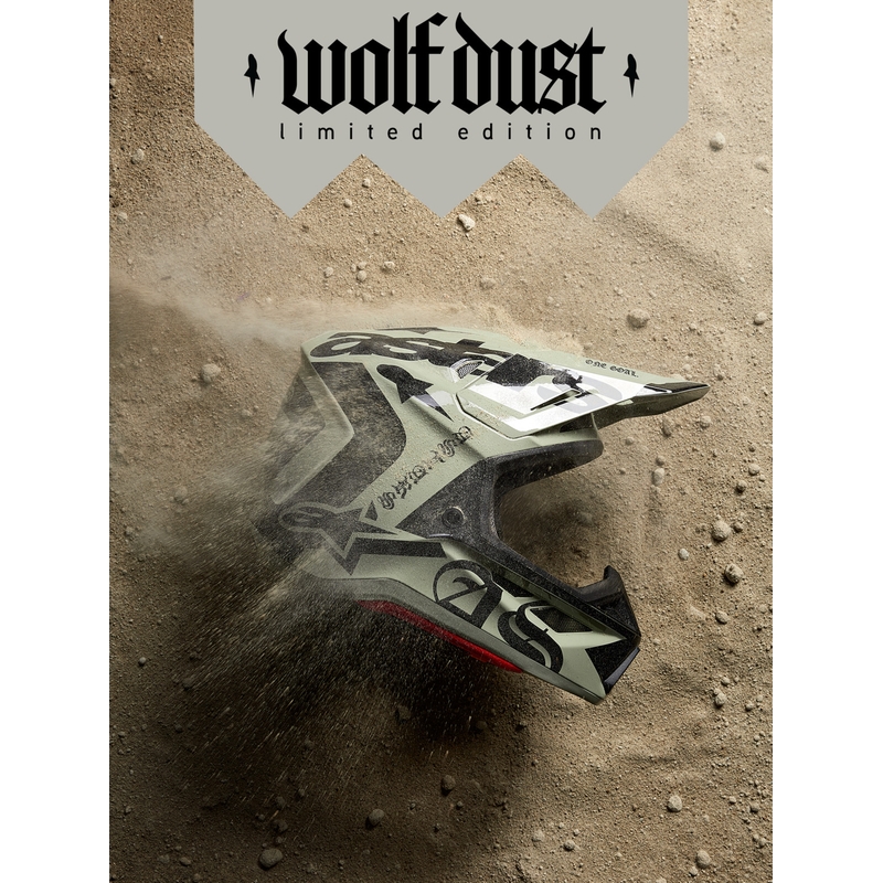 Cască motocross Alpinestars Supertech S-M7 ediție limitată Wolf Dust nisip-negru