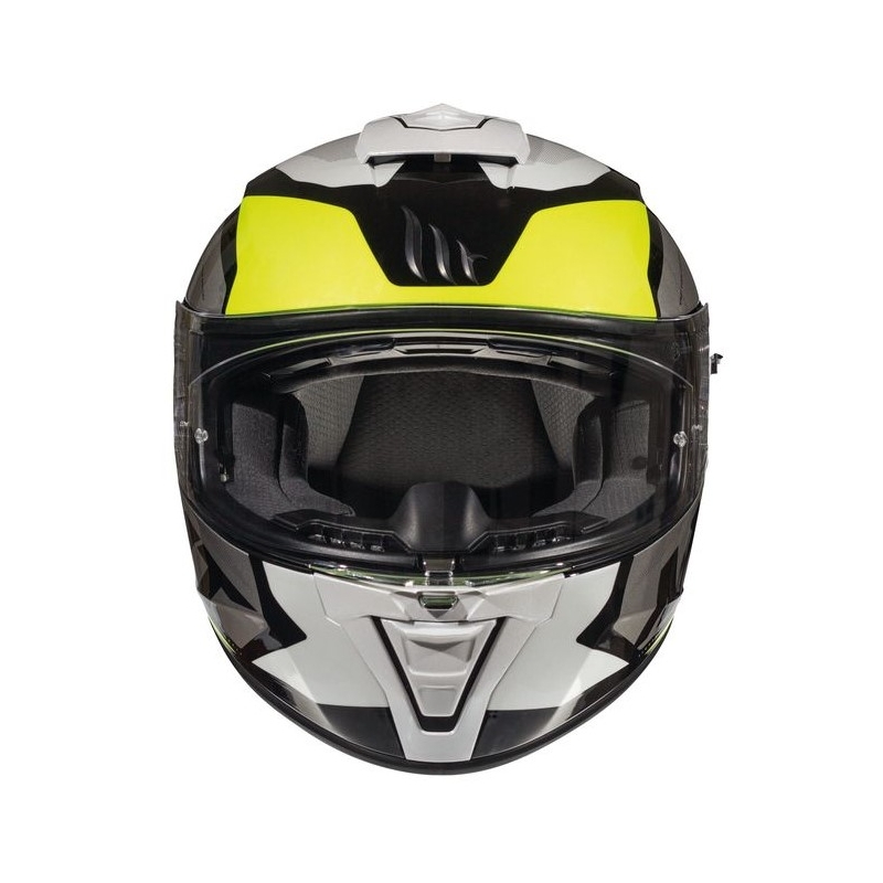 MT Blade 2 SV Trick casca de motocicletă integrală MT Blade 2 SV alb-gri-fluo galben lichidare