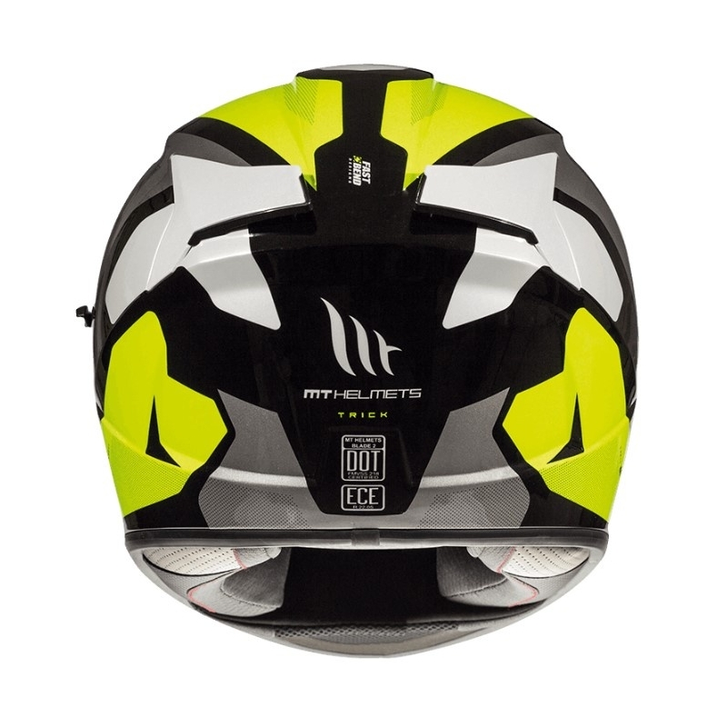 MT Blade 2 SV Trick casca de motocicletă integrală MT Blade 2 SV alb-gri-fluo galben lichidare