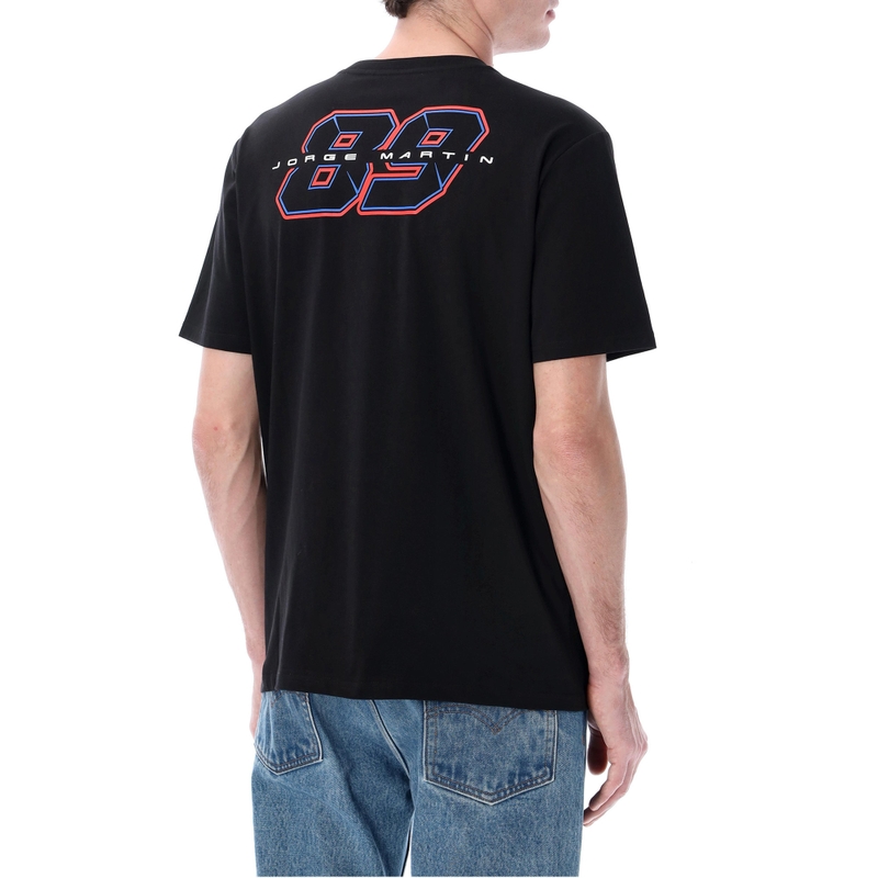 Tricou Jorge Martin 89 cu fotografie de motocicletă, negru