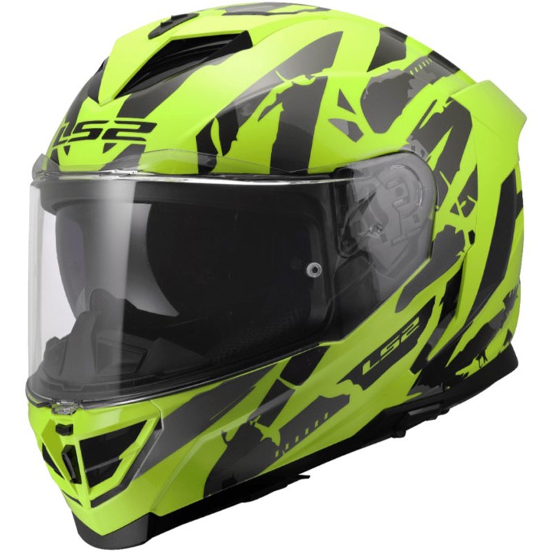 Cască integrală pentru motocicletă LS2 FF818 Storm III Kaos galbenă