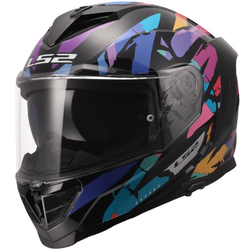 Cască integrală pentru motocicletă LS2 FF818 Storm III Kaos Negru-Mov-Albastru