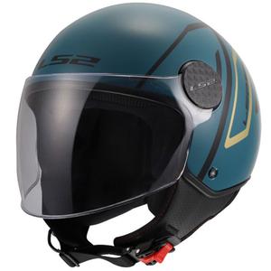 Cască de motocicletă deschisă LS2 OF558 Sphere Lux II Minimum albastru închis-verde
