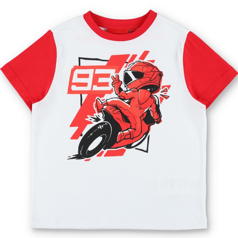Tricou grafic Ducati Marc Marquez pentru copii, alb
