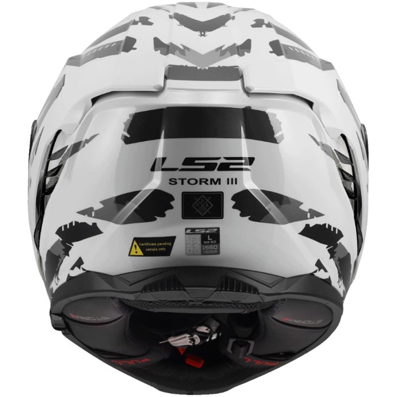 Cască integrală pentru motocicletă LS2 FF818 Storm III Kaos alb-gri