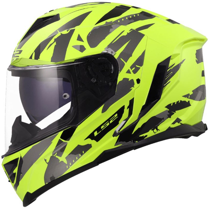 Cască integrală pentru motocicletă LS2 FF818 Storm III Kaos galbenă