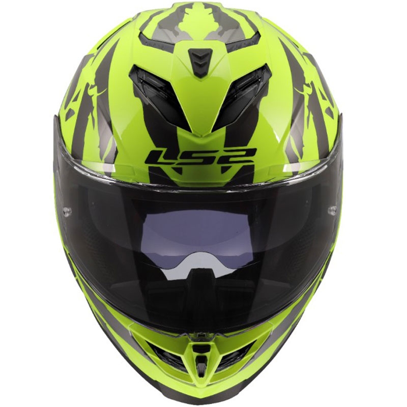 Cască integrală pentru motocicletă LS2 FF818 Storm III Kaos galbenă
