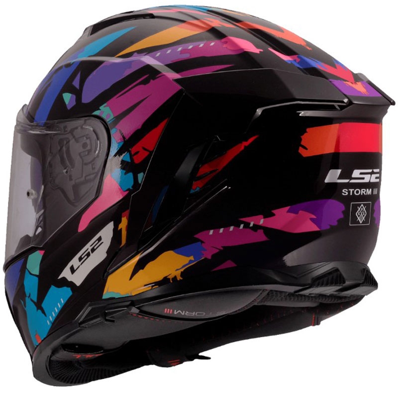 Cască integrală pentru motocicletă LS2 FF818 Storm III Kaos Negru-Mov-Albastru