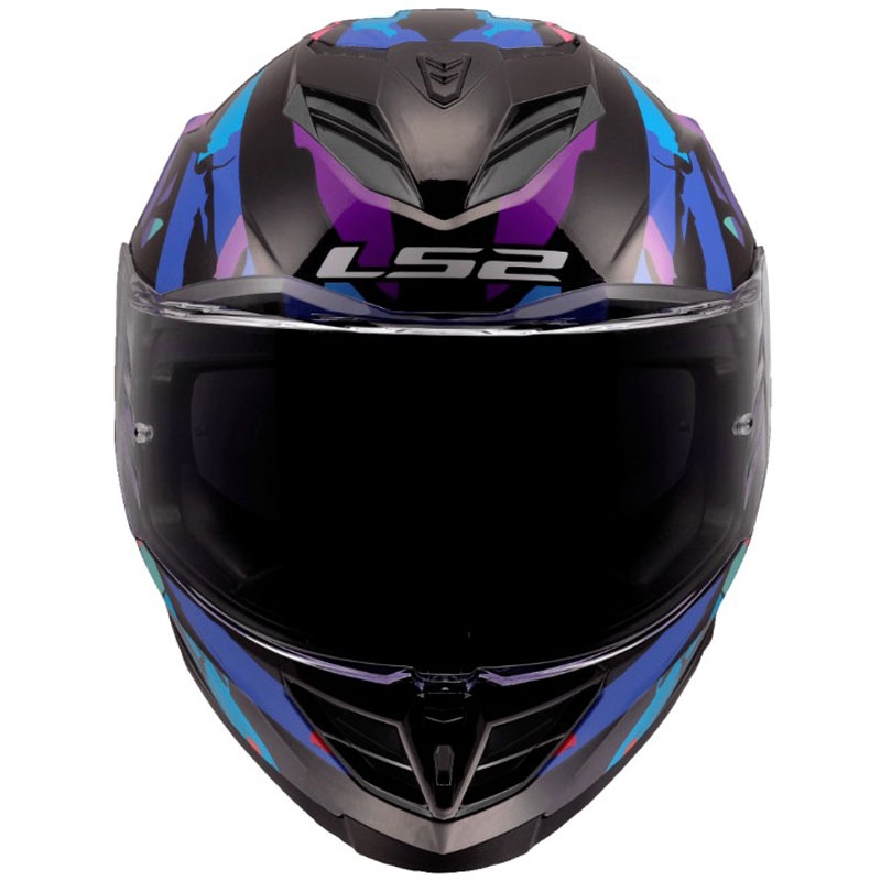 Cască integrală pentru motocicletă LS2 FF818 Storm III Kaos Negru-Mov-Albastru