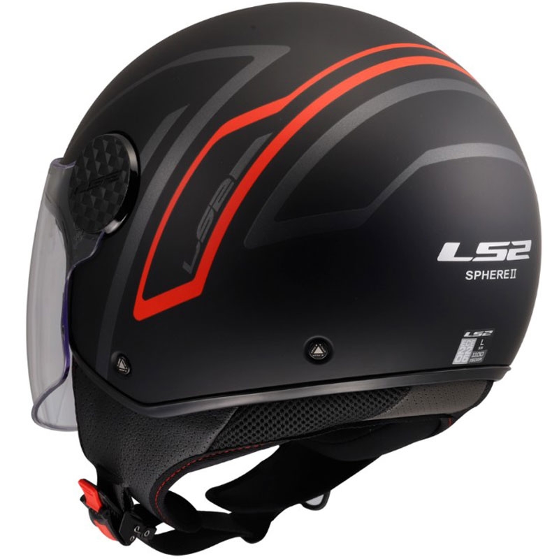 Cască de motocicletă deschisă LS2 OF558 Sphere Lux II Minimum negru-roșu