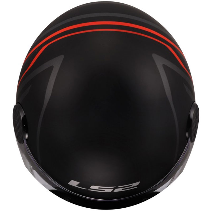 Cască de motocicletă deschisă LS2 OF558 Sphere Lux II Minimum negru-roșu