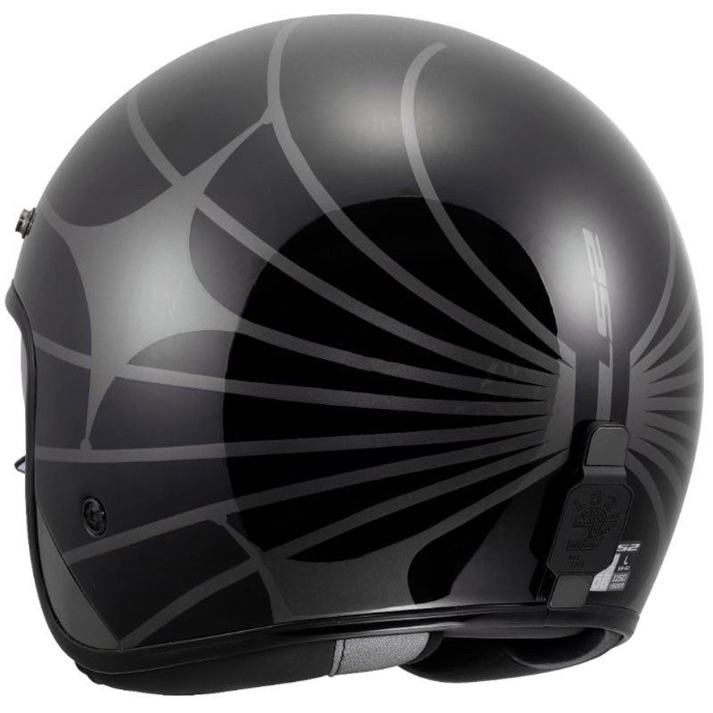 Cască de motocicletă deschisă LS2 OF601 Bob II Cosmic negru-gri lucios