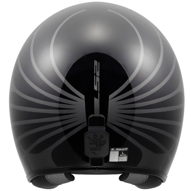 Cască de motocicletă deschisă LS2 OF601 Bob II Cosmic negru-gri lucios