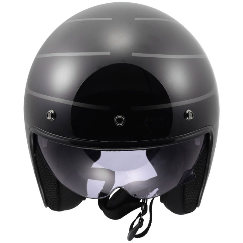 Cască de motocicletă deschisă LS2 OF601 Bob II Cosmic negru-gri lucios