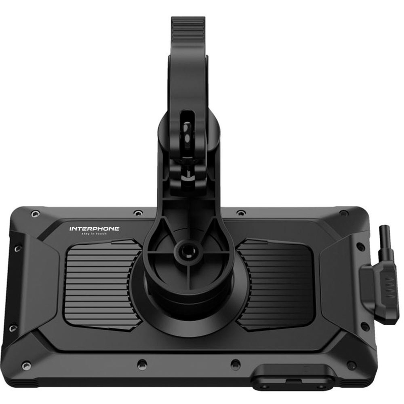 Ecran oglindă telefon motocicletă cu sticlă de protecție Interphone RideSync negru