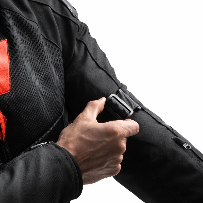 Geacă de motocicletă Rebelhorn Vandal 2 Air negru-roșu
