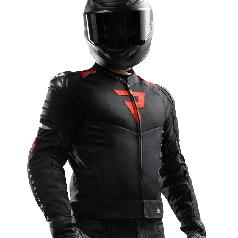 Geacă de motocicletă Rebelhorn Vandal 2 Air negru-roșu