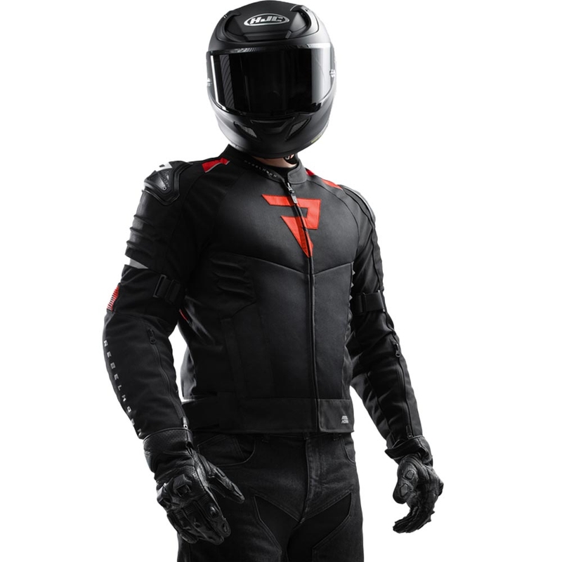 Geacă de motocicletă Rebelhorn Vandal 2 Air negru-roșu