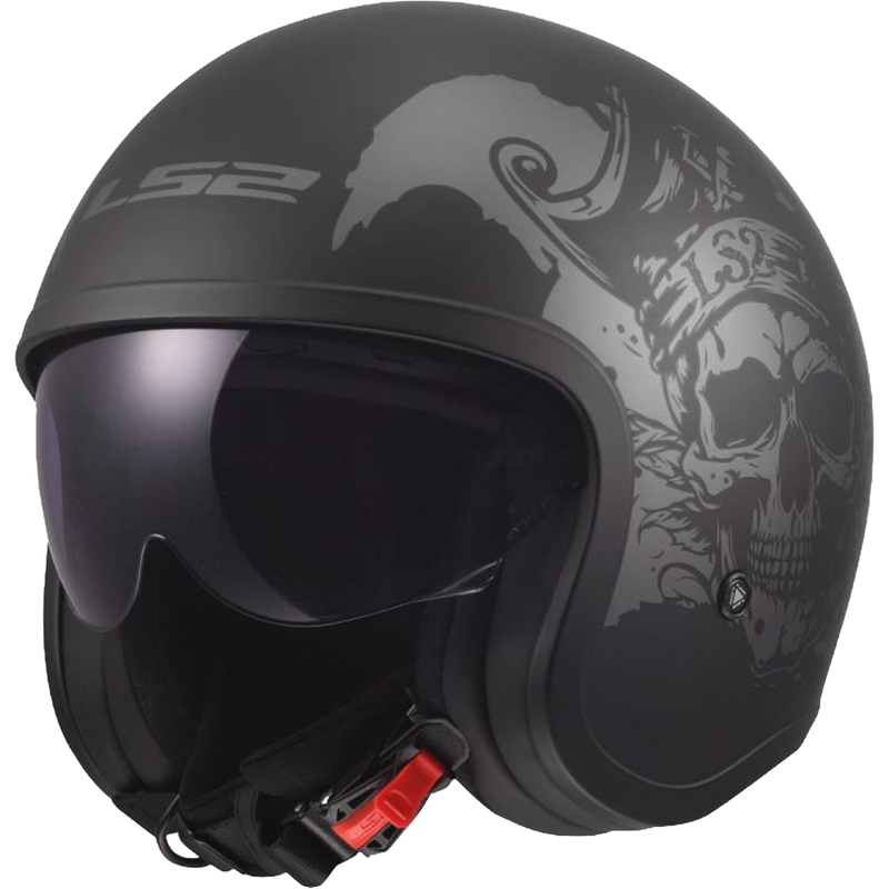 Cască de motocicletă deschisă LS2 OF599 Spitfire II Willy negru mat-gri