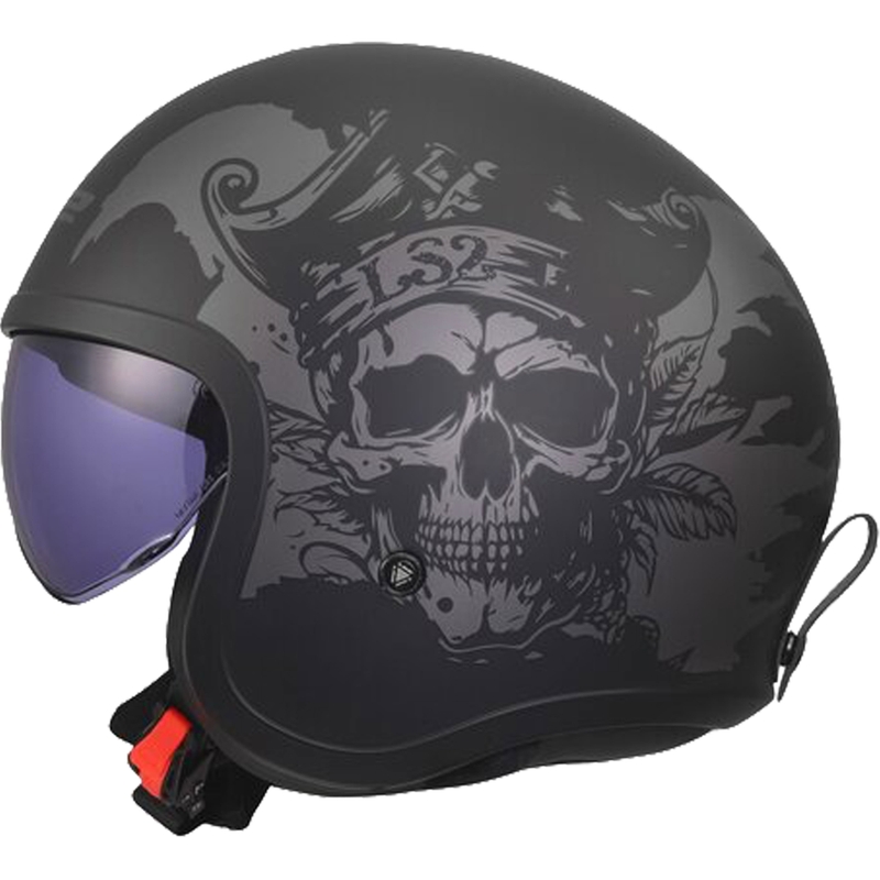 Cască de motocicletă deschisă LS2 OF599 Spitfire II Willy negru mat-gri