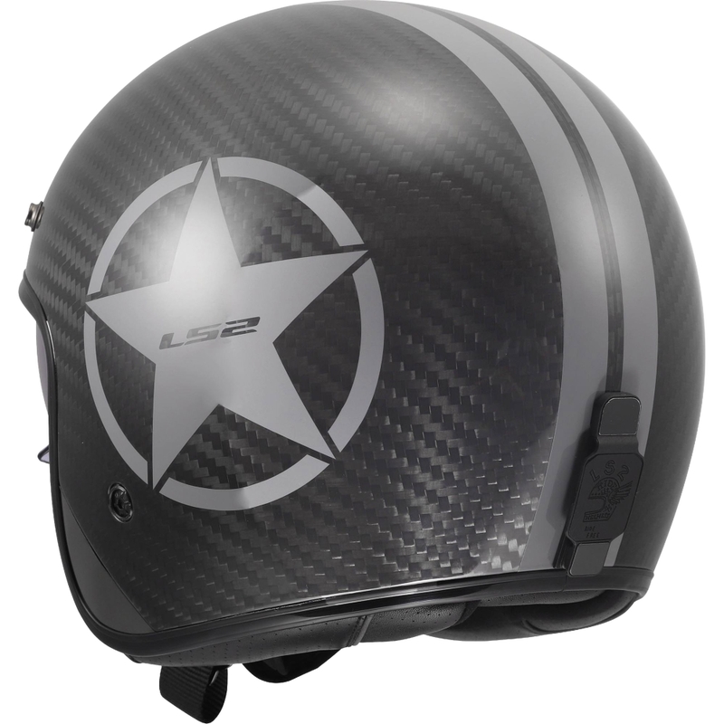 Cască de motocicletă deschisă LS2 OF601 Bob II Carbon Star gri lucios
