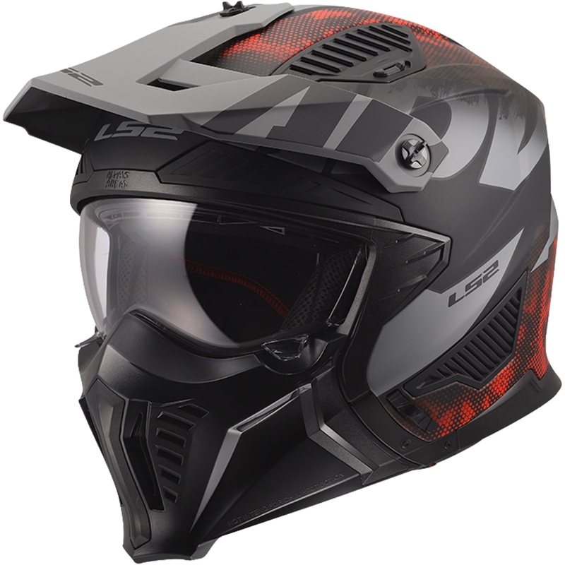 Cască de motocicletă trial LS2 OF606 Drifter Gas gri mat-roșu