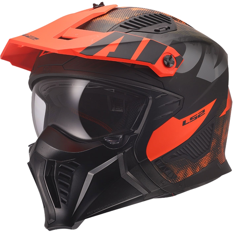 Cască de motocicletă trial LS2 OF606 Drifter Gas gri mat-portocaliu