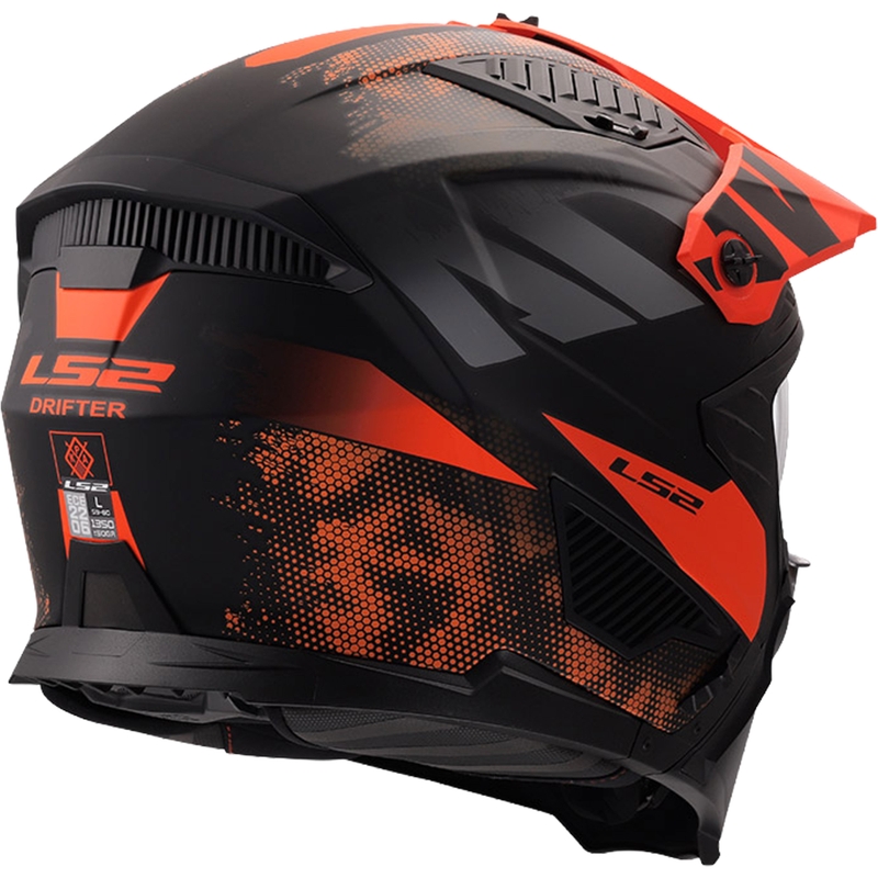 Cască de motocicletă trial LS2 OF606 Drifter Gas gri mat-portocaliu