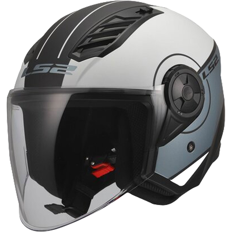 Cască de motocicletă deschisă LS2 OF616 Airflow II Cover gri-albastru mat