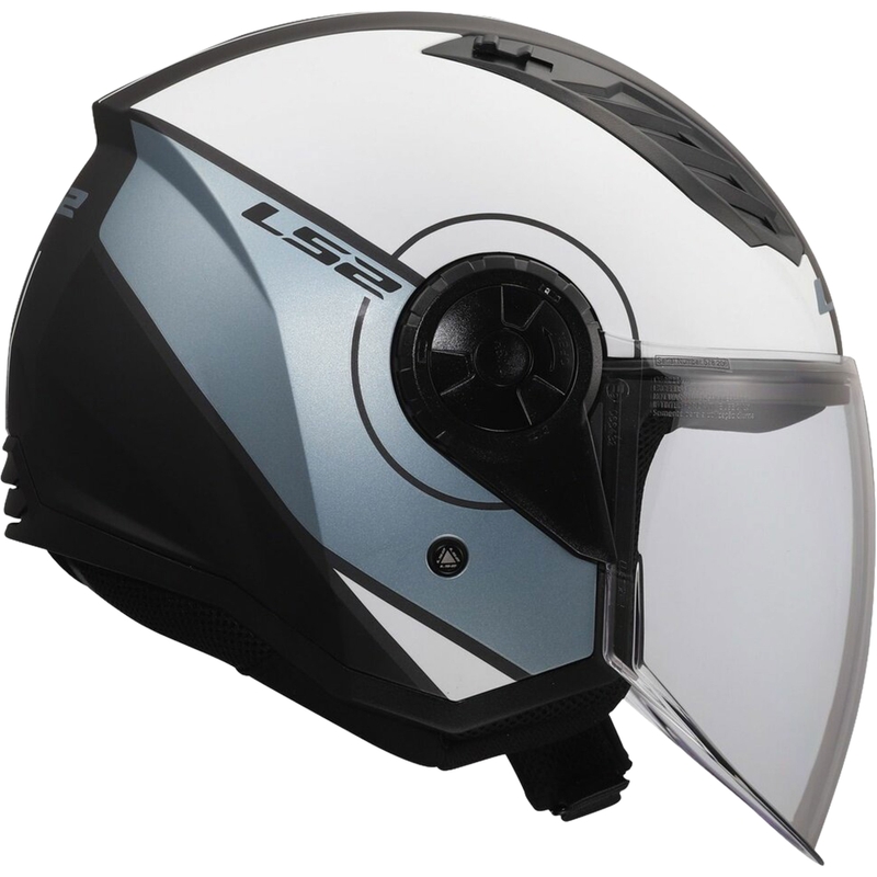 Cască de motocicletă deschisă LS2 OF616 Airflow II Cover gri-albastru mat