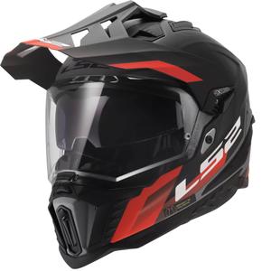 Cască enduro LS2 MX701 Explorer Hexa negru mat-roșu-gri