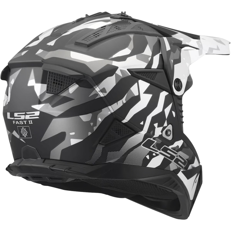 Cască motocross LS2 MX708 Fast II Grotesk negru mat-gri